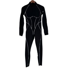 BetterMe Contour Stitch Catsuit Sz S Black Burning Man Cybercore Sculptwear